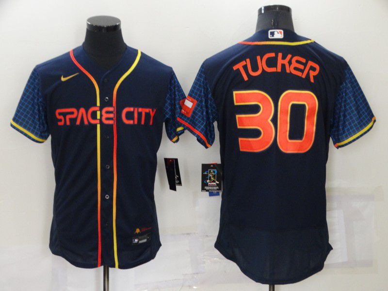 Men Houston Astros #30 Tucker Blue City Edition Elite Nike 2022 MLB Jersey